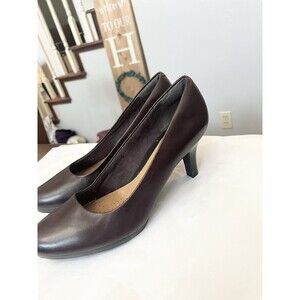 Clarks Women's Ambyr Joy Heels Black Leather Stilettos Comfort Pumps Size 11M